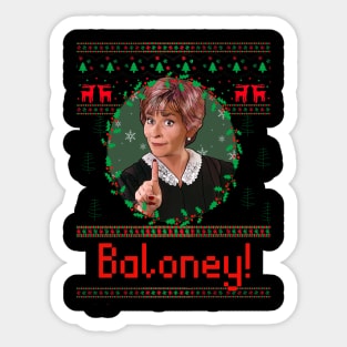 Judge Judy Ugly Christmas Sweater- Baloney Sticker